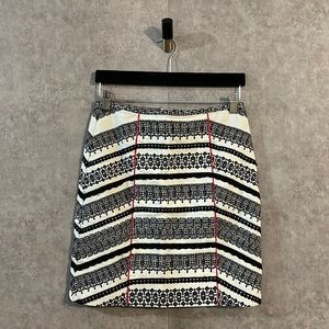 Tabitha for Anthropologie 100% Cotton Black and White Striped Skirt